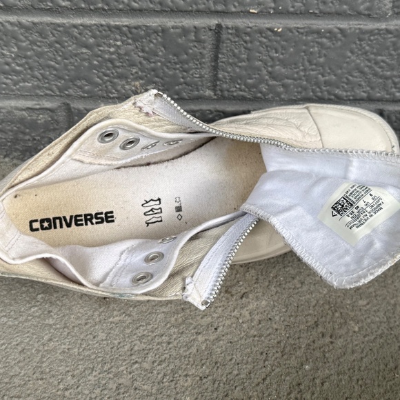 Converse x Guidi Women’s White Leather Zip-Up High-Top Sneakers - Picture 13 of 14